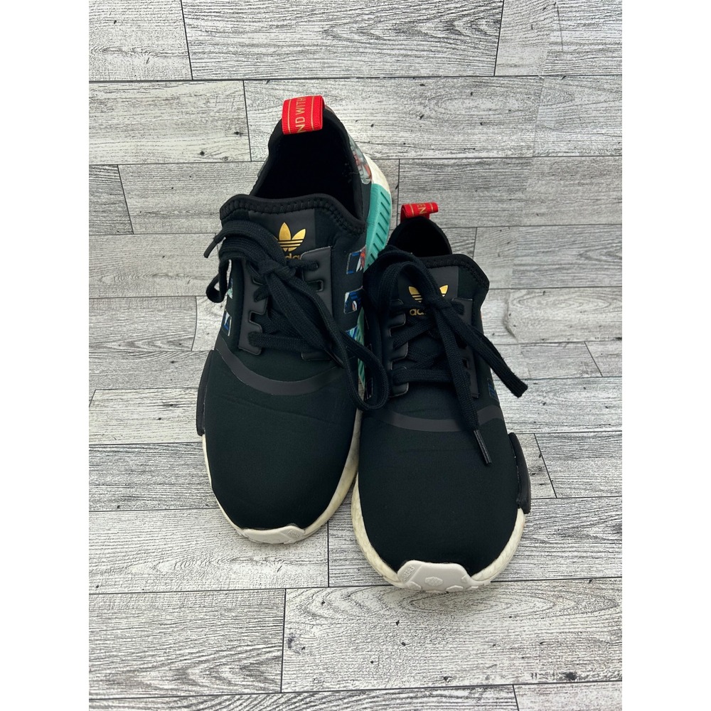 Adidas NMD R1 Black Tropical Floral Teal Sneakers FY3665 Women Sz 8